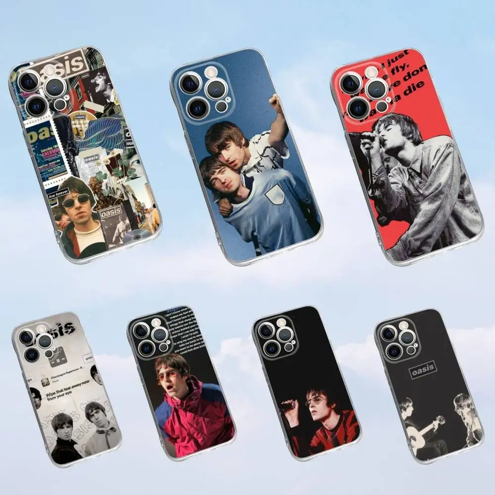 

O-Oasis-s B-Band Phone Case For iPhone 16,15,14,13,12,11 Pro,Max,Plus,X,XS,XR,SE,Mini Transparent Silicone Soft