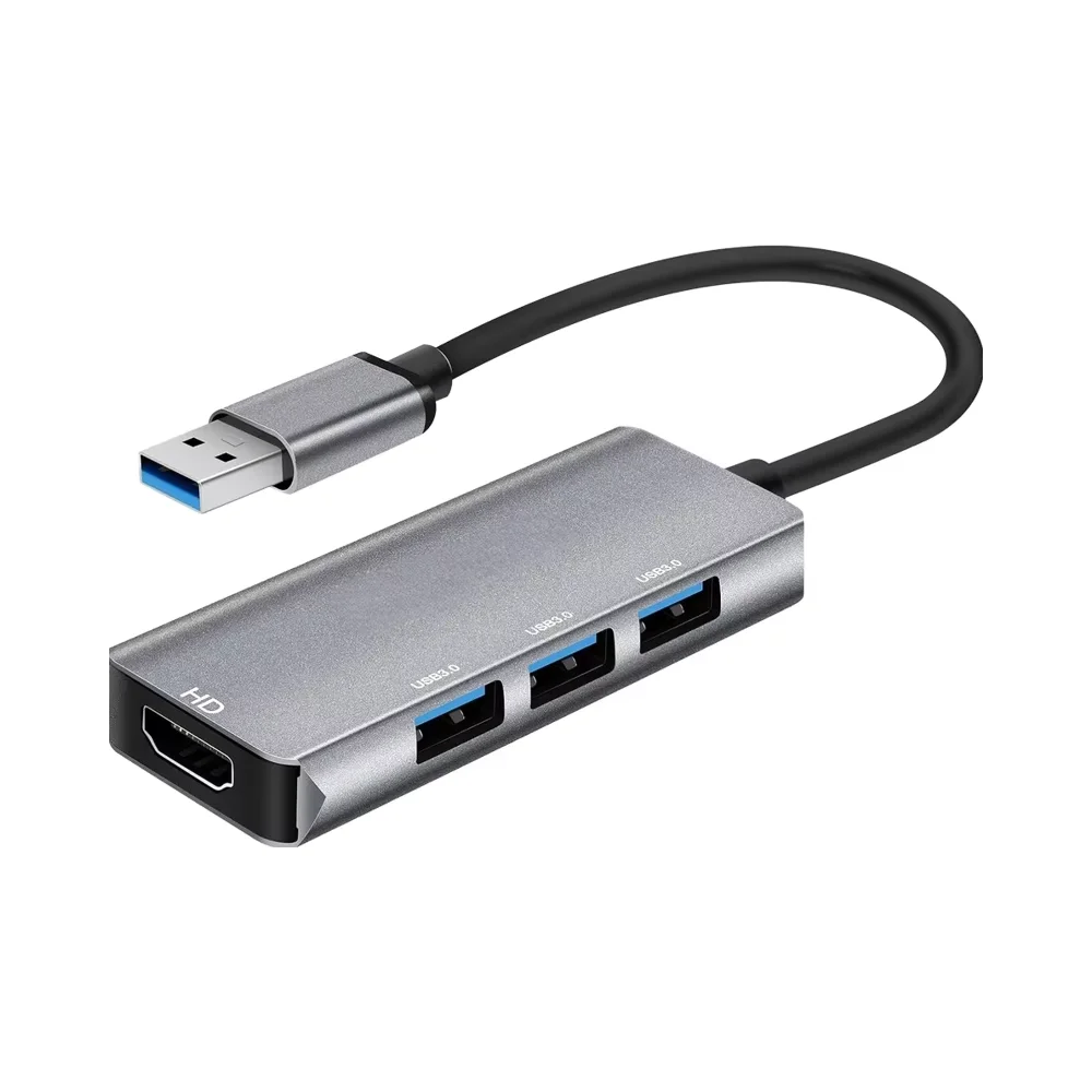 

Адаптер USB 3.0 к HDMI с алюминиевым концентратором 3 * USB3.0 для монитора USB-концентратор с HDMI USB для HDMI-концентратора