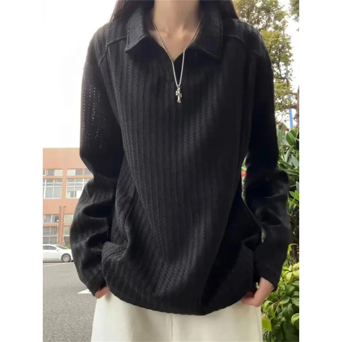 

Вязаный свитер Thiened Color f на молнии, повседневный теплый вязаный пуловер Netie, зимняя базовая одежда