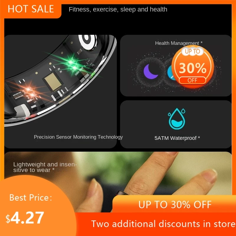 Echowear Smart Steps Distance Calories Heart Rate Blood Oxygen Sleep Exercise Pressure Remote Control Photography Smart Ring New
