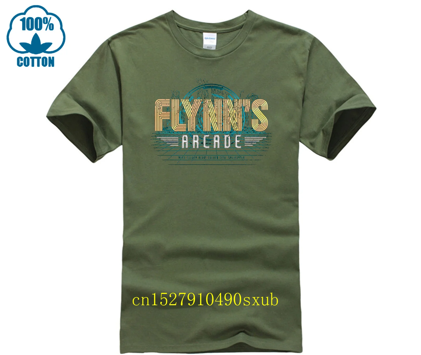 Fashion T Shirt 100% Cotton 2023 brand men shirt Flynn’s Arcade round neck cool  man's T-shirt