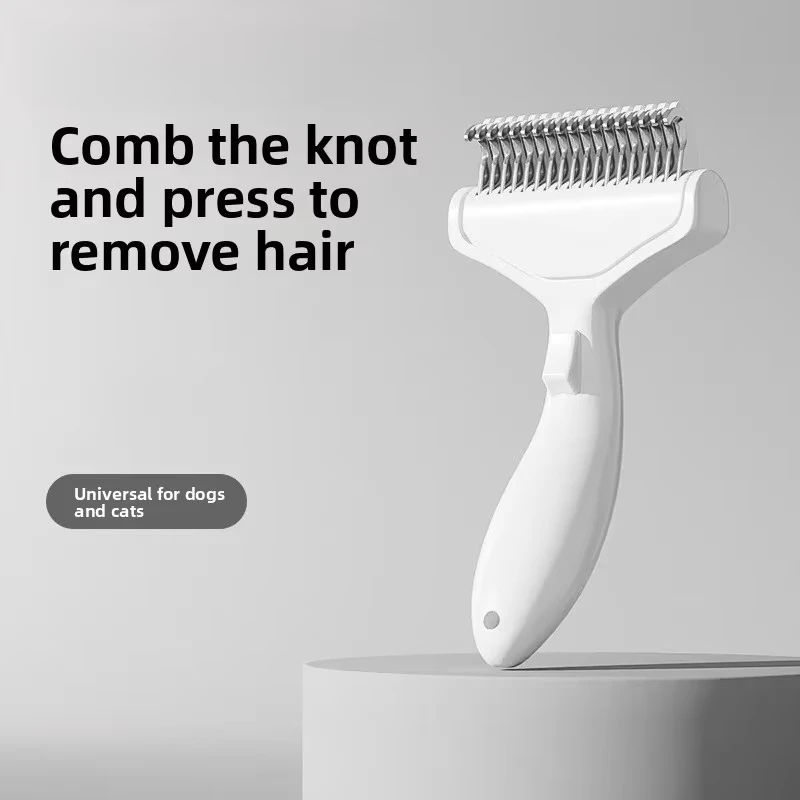 Dog Cat Detangling Grooming Comb Curved Stainless Steel Pet Hair Removal Brush For Long Thick Hair Shedding Tool view 5
