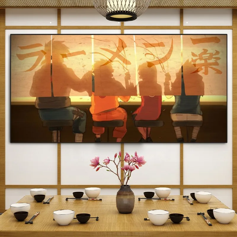 Póster de Lona sin Marco de Anime Japonés, Naruto 2D, Decoración de Pared para Dormitorio, Sala de Estar, Fondo Decorativo