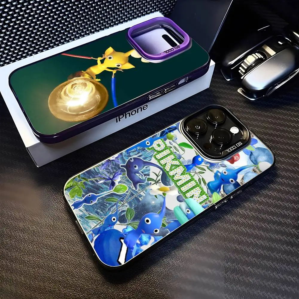 

P-Pikmin 4 Game Phone Case For iPhone 16,15,14,13,12,11,Mini,Pro,MAX Black Matte Shockproof Cover