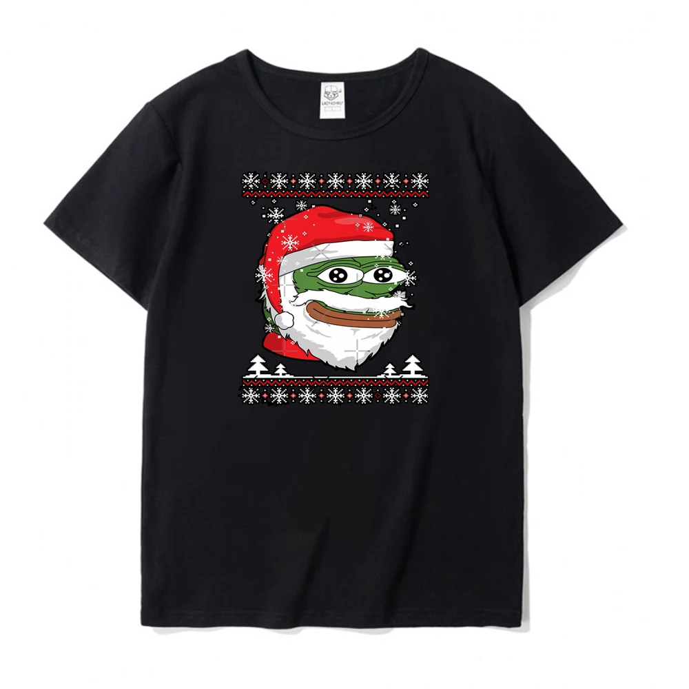 Christmas Pepe T-Shirt Funny Men's T-shirt Graphic T Shirts Offensive Clothing Harajuku New Funny Tops Hip-hop Summer Shorts