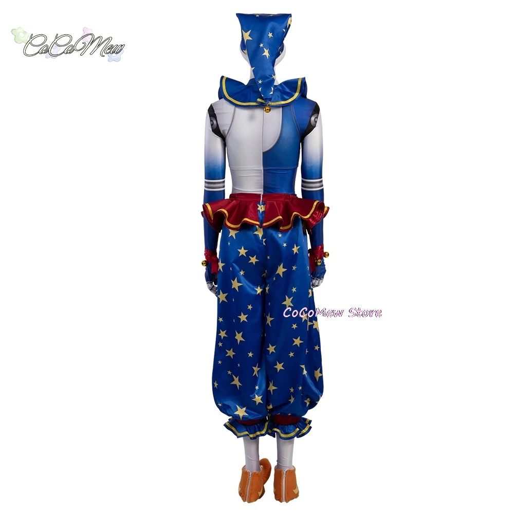 Sun Moon Clown Freddy Cosplay Costume Adult Women Shirt Pants Suits Children Girls Halloween Carnival Disguise Party Costume