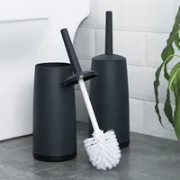 Plastic Toilet Brush with Standing Base Long Handle Toilet Cleaning Brush for WC Bathroom Accessories Household Cleaning Tools