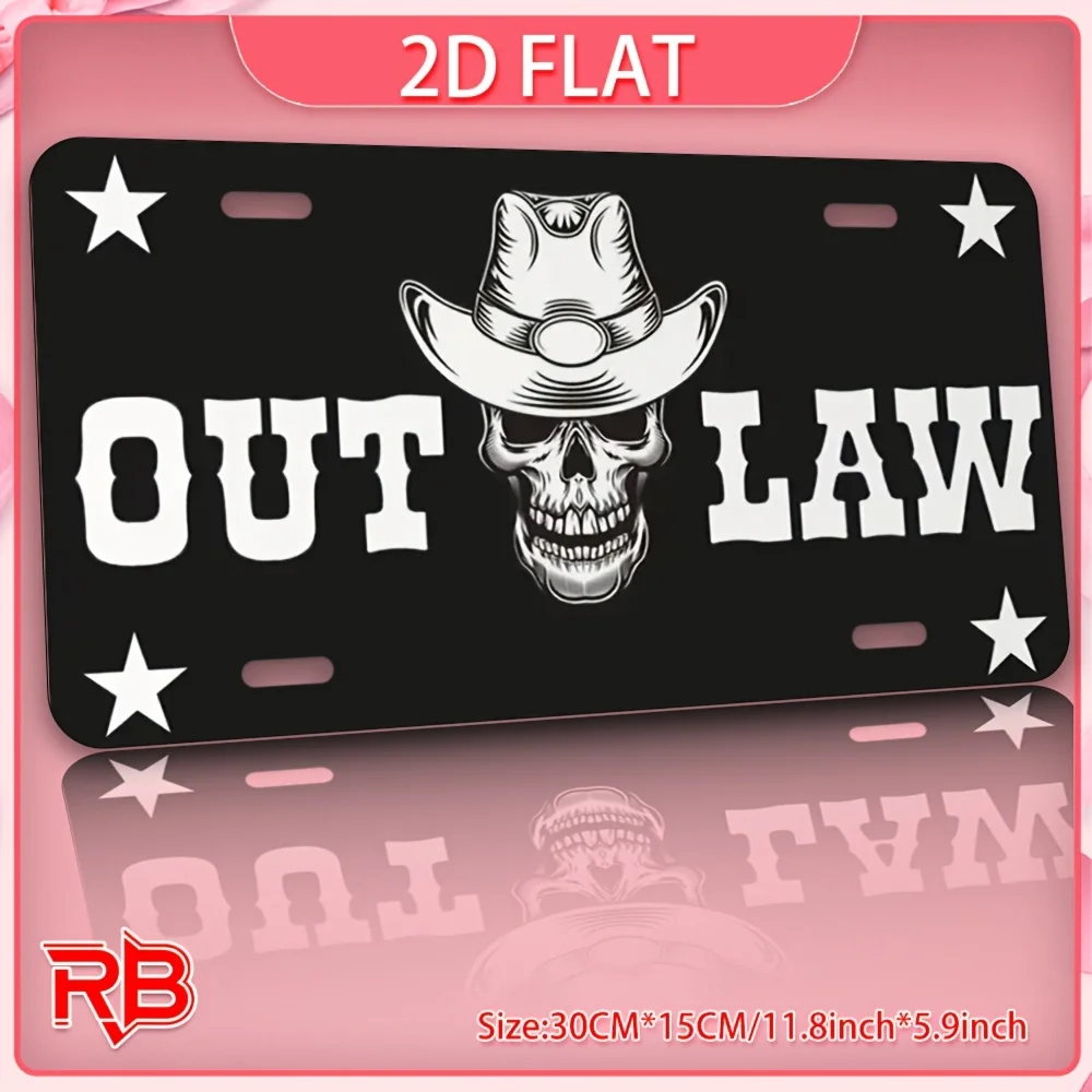 2D Flat - [Open ]2D Flat 1pc 30.48*15.24cm Aluminium Sign 2D Flat, 1pc Rebel Laws Metal Sign - UV Printed Wall Decor, 30.0X14.99