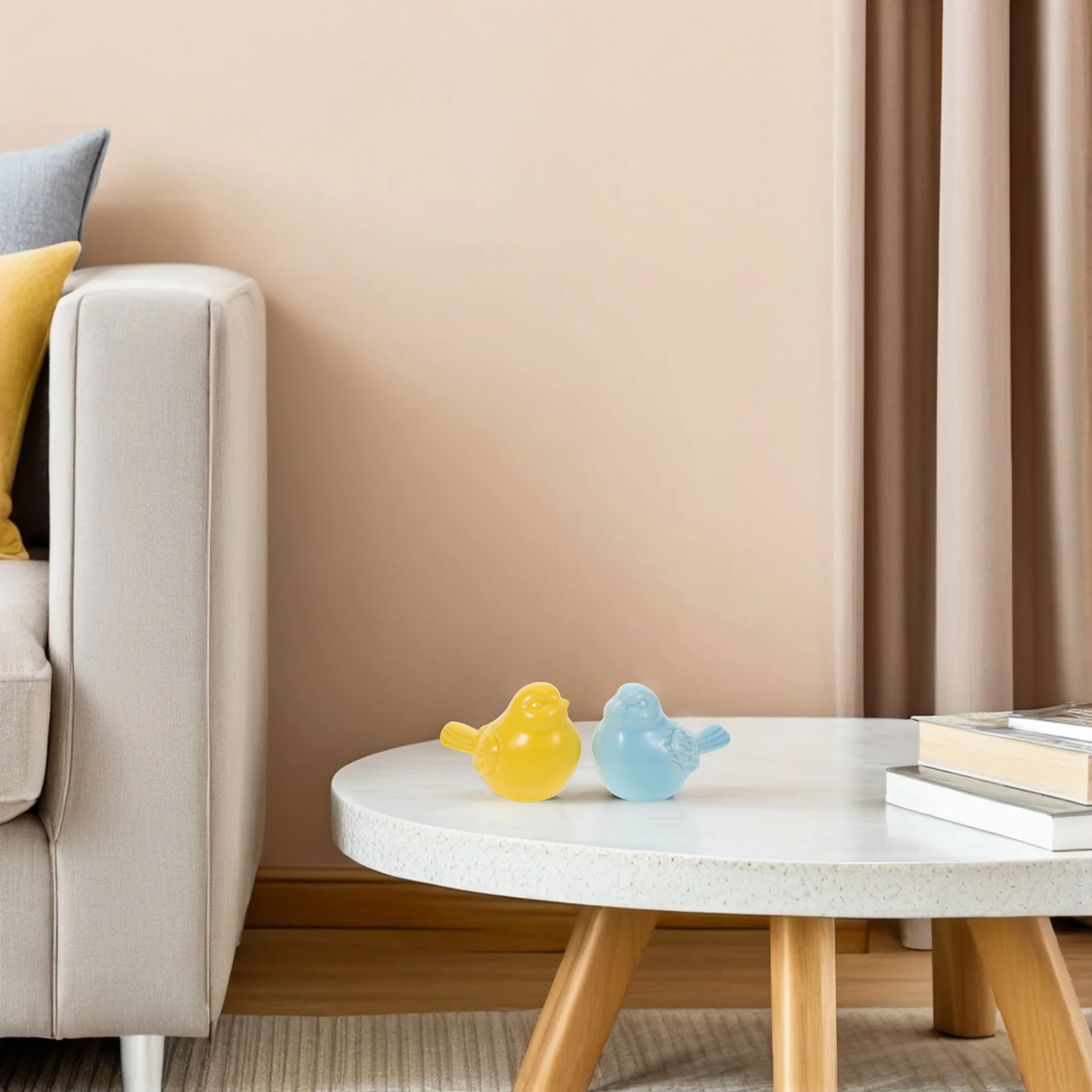 

2Pcs Ceramic Small Bird Statues Gold Decor Figurines Creative Desktop Ornaments Home Office Bookshelf Decor