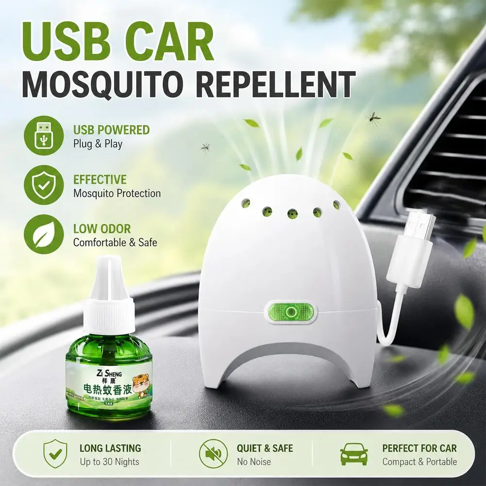 USB Car Electric Mosquito Repellent Device Mobile Plug-In Heater Home Universal Mosquito Control Incense for Vehicle Safety view 2