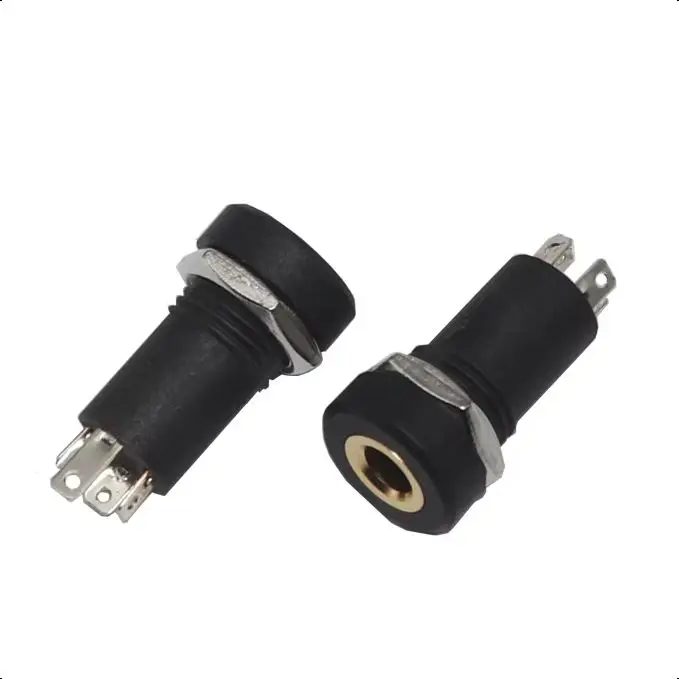 【30-5PCS】3.5MM 4Pin Audio Jack Socket Stereo 4 Pole Solder Panel Mount With Nut Connector Headphone Female Socket PJ-392A PJ392A