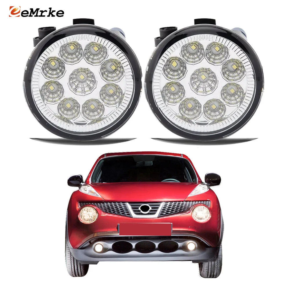 PAIR Upgrade LED Front Bumper Fog Light Driving Lamp For Nissan Juke 2011 2012 2013 2014 DRL Daytime Running Light Assembly