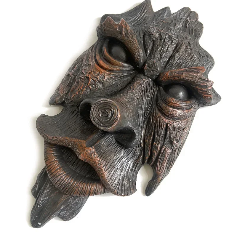 [ตลก] จําลอง Face Greenman Tree ประติมากรรมตกแต่งสวนเรซิ่นรูปปั้น Action Figure ของเล่นเครื่องประดับเด็กที่ดีที่สุดของขวัญ