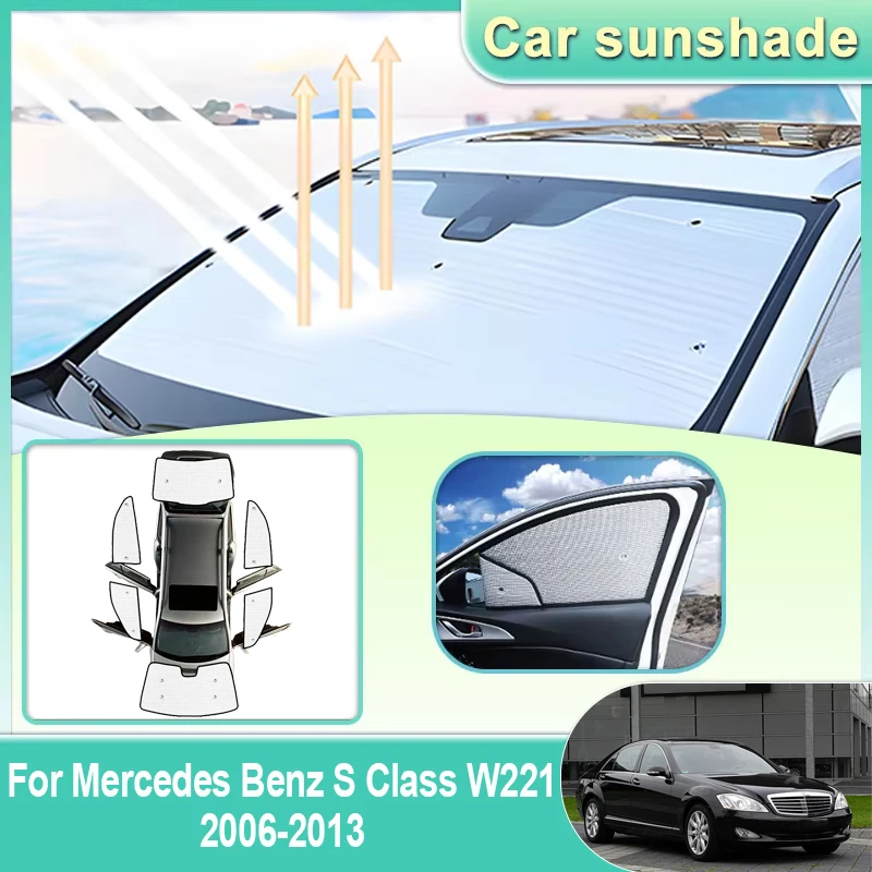 

Car Windshield Visor For Mercedes Benz S Class SWB W221 2006 2007-2013 Full Windows Sun Protection Anti UV Sunshade Car Parts