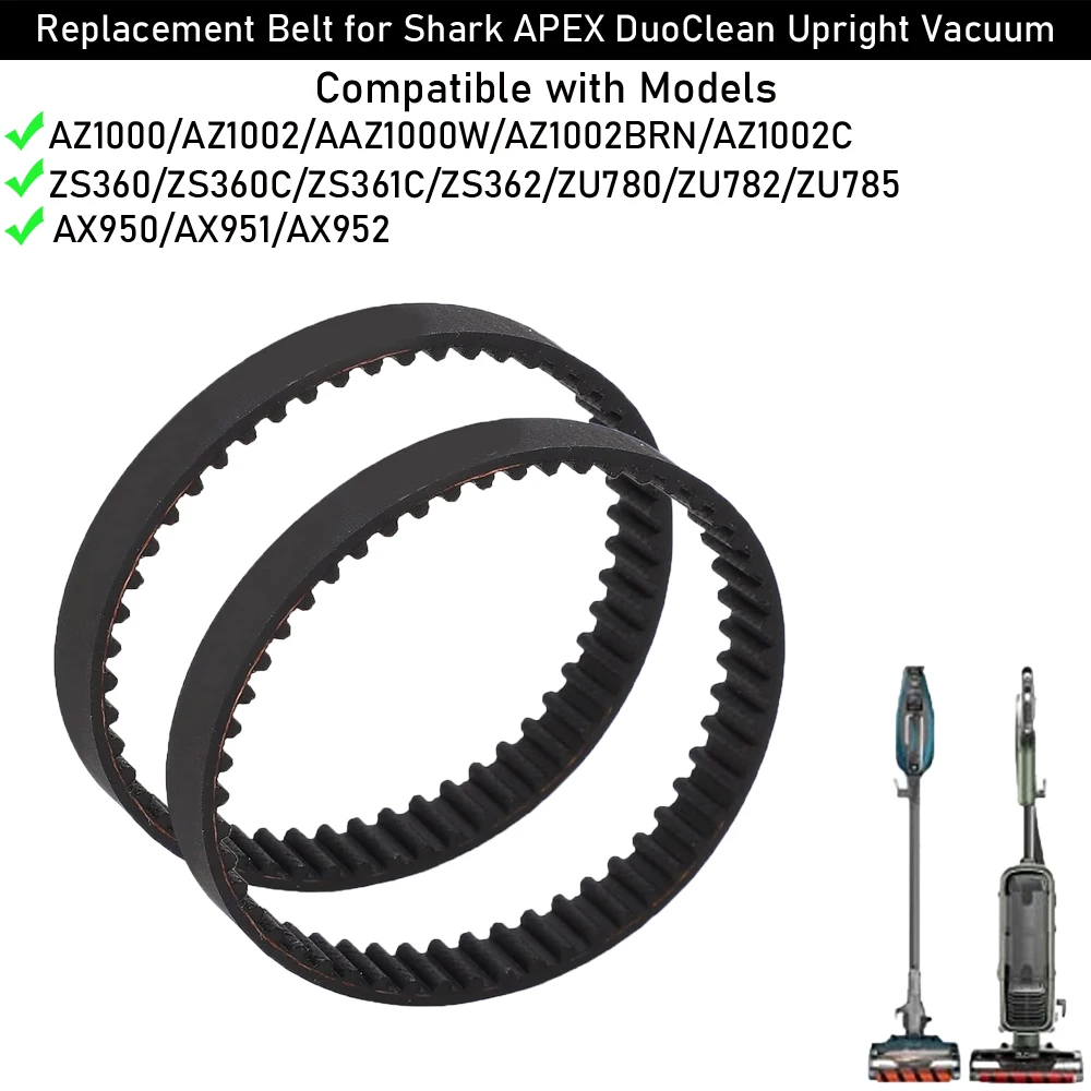 For Shark APEX DuoClean AZ1002 AZ1000 AX952 ZU782 ZS360 ZS362 Upright Vacuum Cleaner Replacement Belts, Replace Part 153-3GT-8