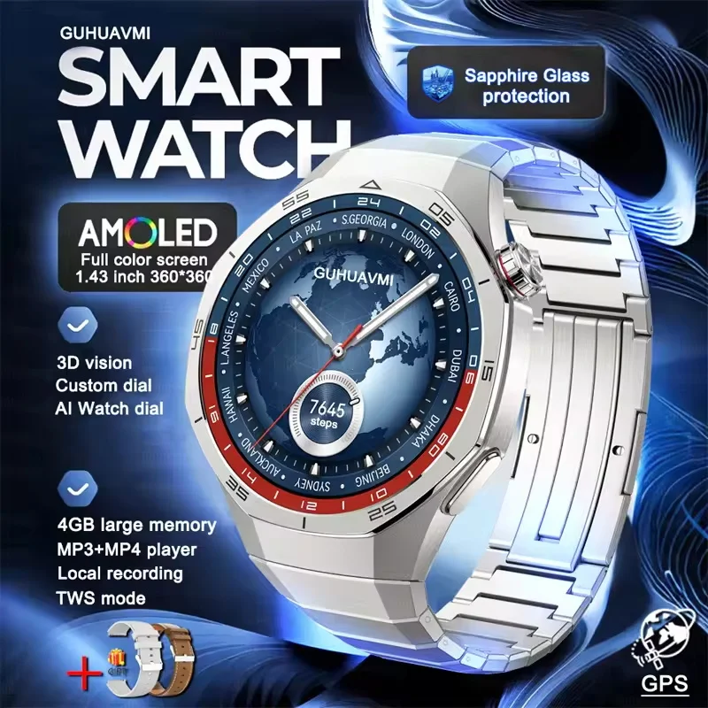 

Новые умные часы DT6 PRO GPS с поддержкой Google Maps, 32 ГБ памяти, MP3/MP4 плеером, загрузкой приложений, Chat GPT, NFC, HD-звонками, для Android и iOS.