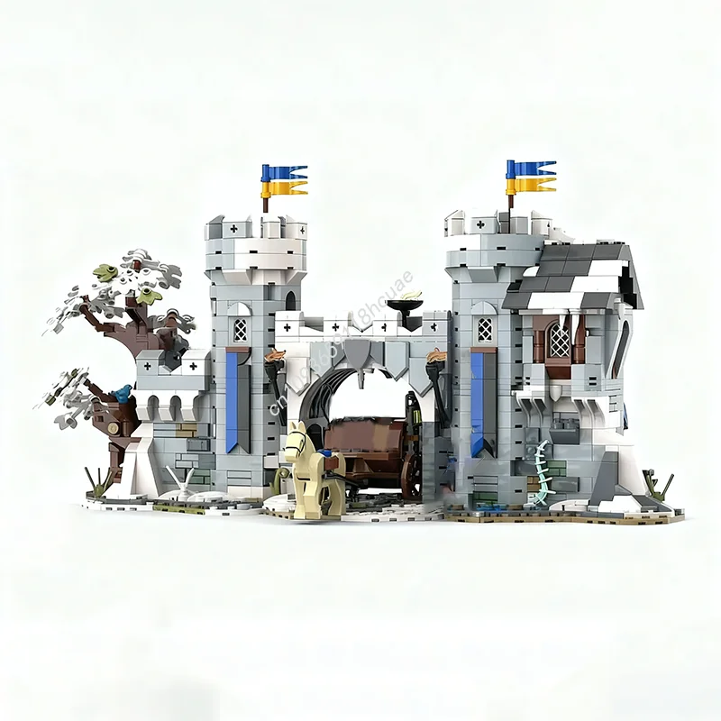 

1318 шт. MOC, черный сокол, замок, ворота, сокогнищенная модель, строительные блоки, архитектурная игрушка, сборка, креативная идея, Рождественский подарок для детей