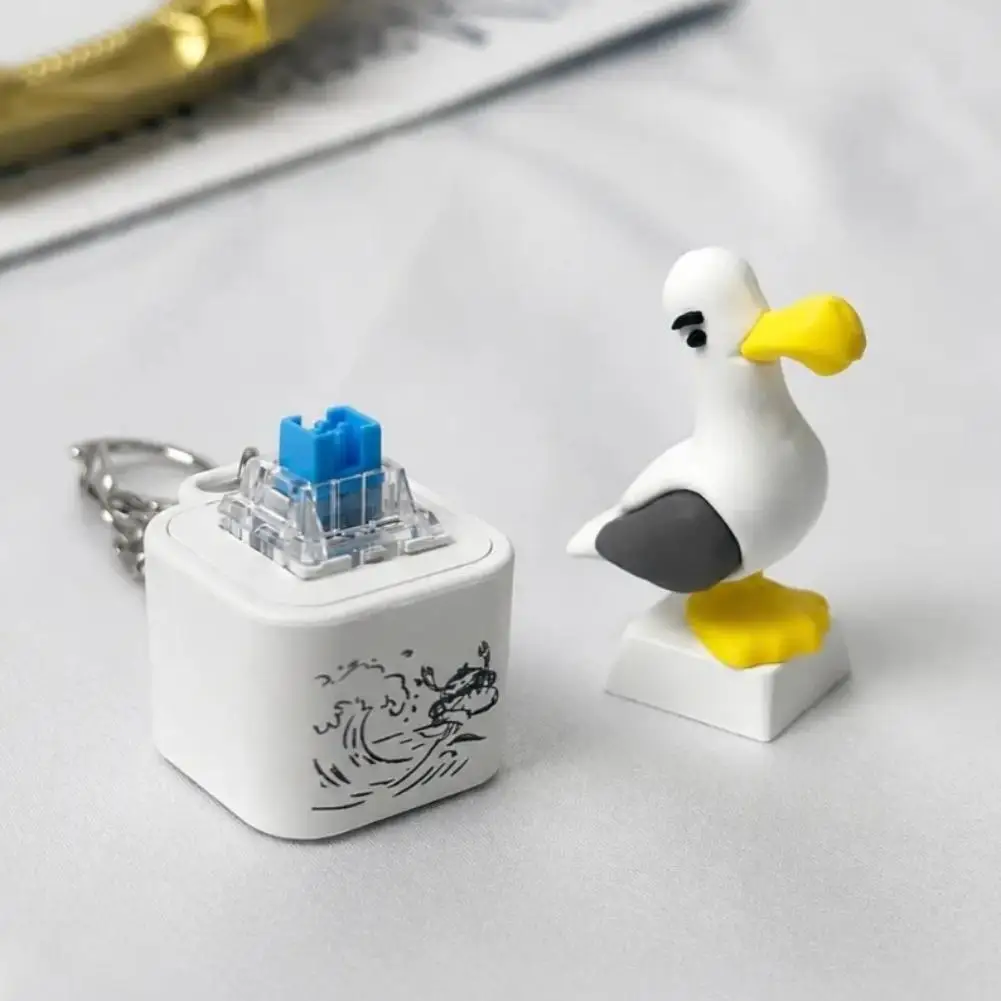 Mine Seagull Keycap Keychain Luminous Sounding Stress Relief Creative Fidget Toy Portable Electronic Pendant For Adult