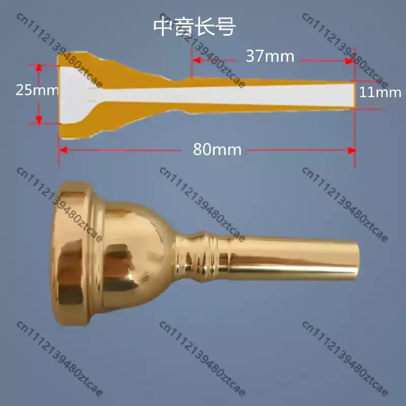 All Copper Tenor Trombone Mouthpiece Pull Rod Assembly Raw Copper Finish Anti‑fading Wind Instrument Replacement