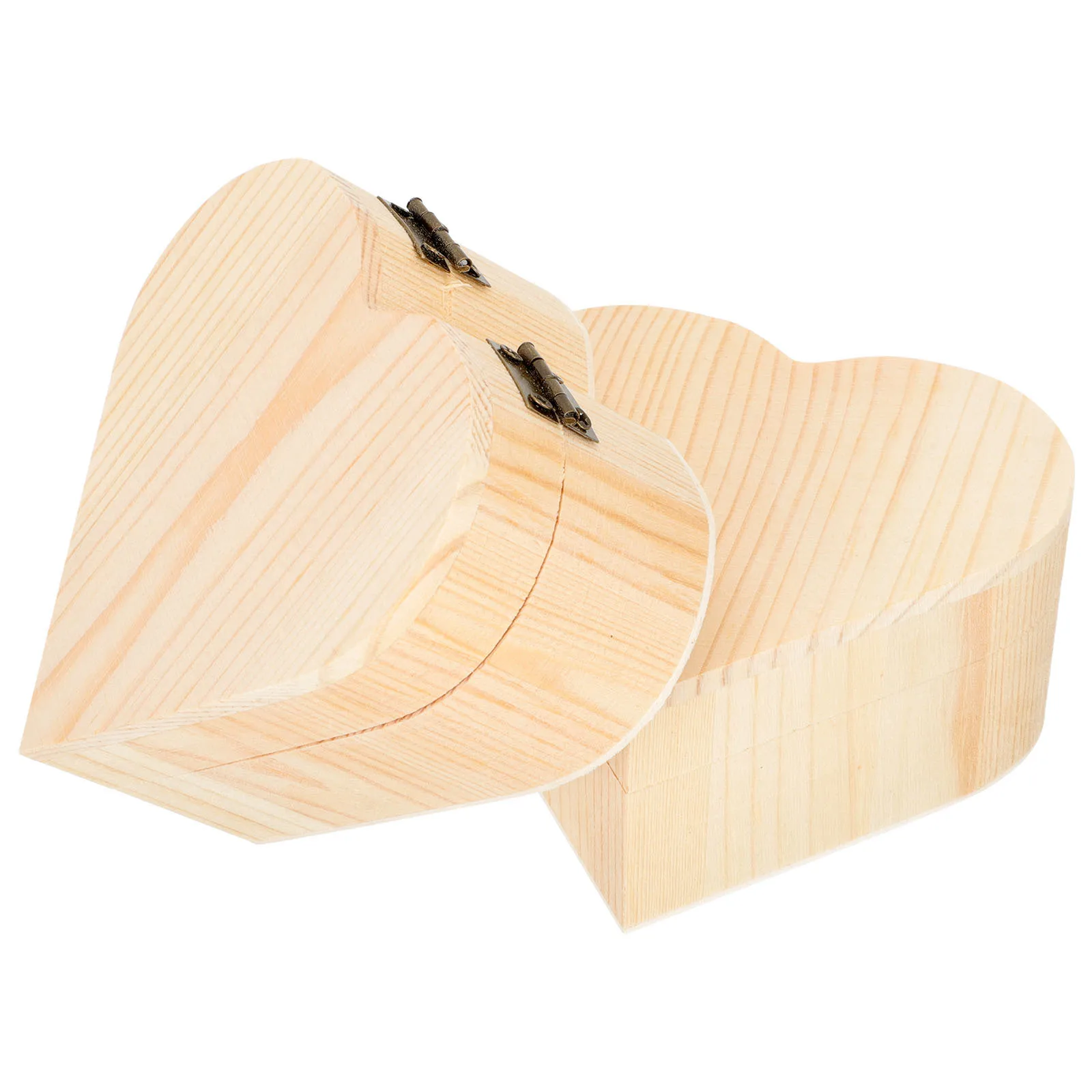 

2Pcs Wooden Heart Jewelry Case Decorative Storage Box for Bracelets Necklaces Earrings Organizer Wooden Heart Box