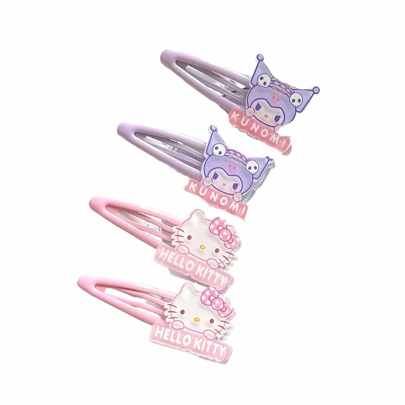 

5 шт., заколка для волос Sanrio Hello Kitty с героями мультфильмов, детская заколка для волос My Melody Kuromi Pompompurin, аксессуары для волос для девочек, подарки