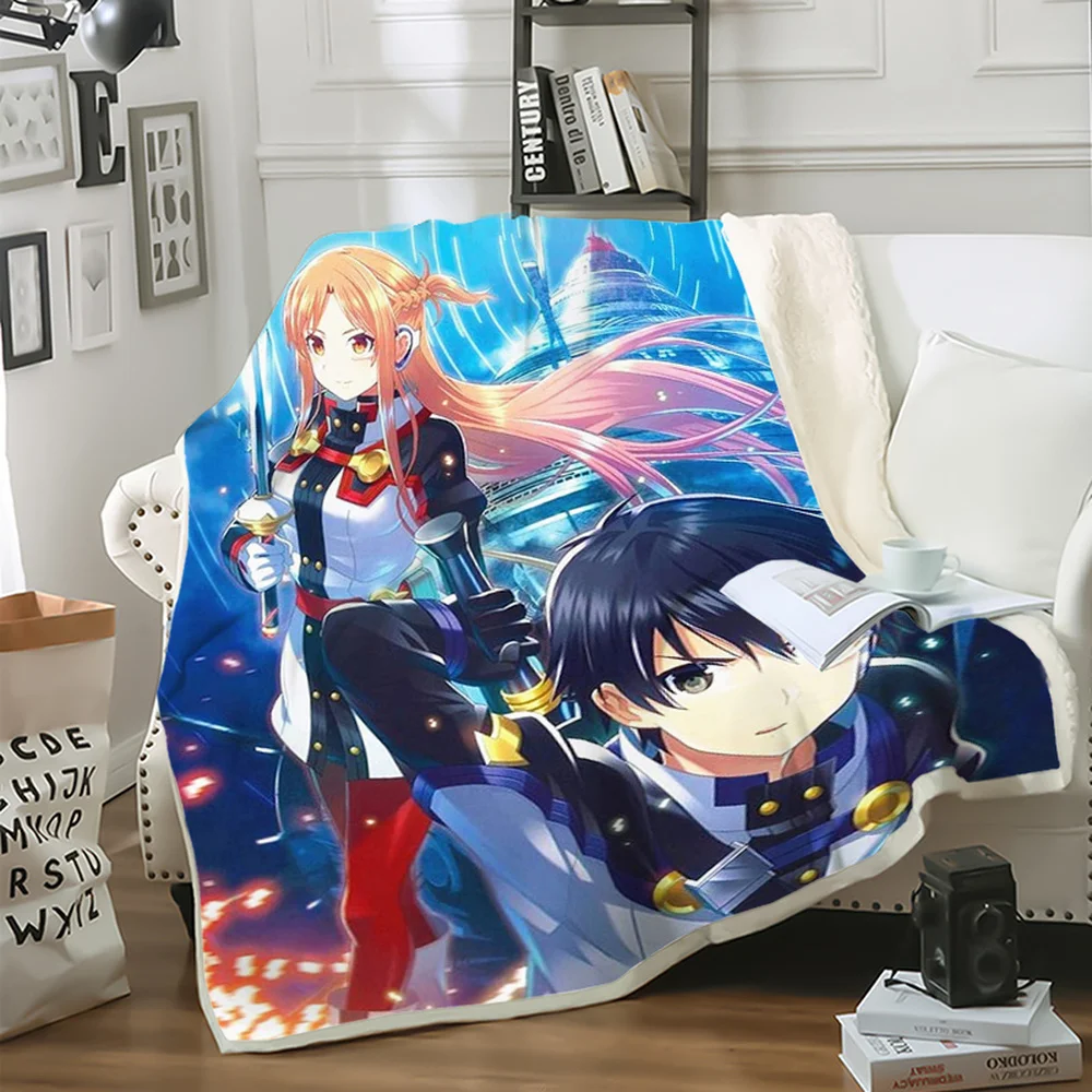 CLOOCL Cartoon Anime Sword Art Online Throw Blanket 3D Print Sofa Travel Teen Bedding Blanket Sherpa Blanket Drop Shipping