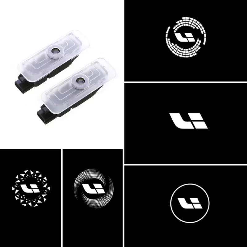 2pcs Car Door Welcome Lights  Projection Laser Ambient Light For Leading Ideal Li Auto L9 L8 L7 Car Decoration Accessories