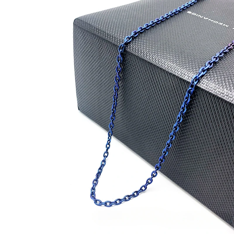 Pure Titanium Necklace O-shaped Chain Ultra Light Anti Allergy Necklace 3mm Trendy Retro Neutral Skin Friendly Titanium Chain