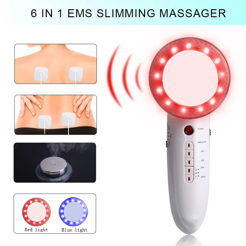 6 in 1 EMS Infrared Massager Body Sculpting Machine Weight Loss Cellulite Massage Slimming Fat Burner Beauty Instrument Tools