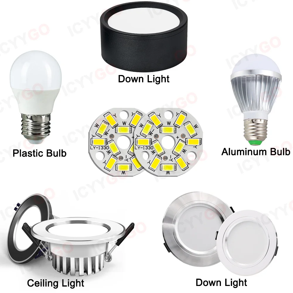 10 قطع 9 واط 7 واط 5 واط 3 واط 2 واط SMD 5730 LED PCB مصدر ضوء لوحة ضوء الألومنيوم 20 مم 23 مم 50 مم لمبة LED صغيرة لوحة ضوء بديلة #6