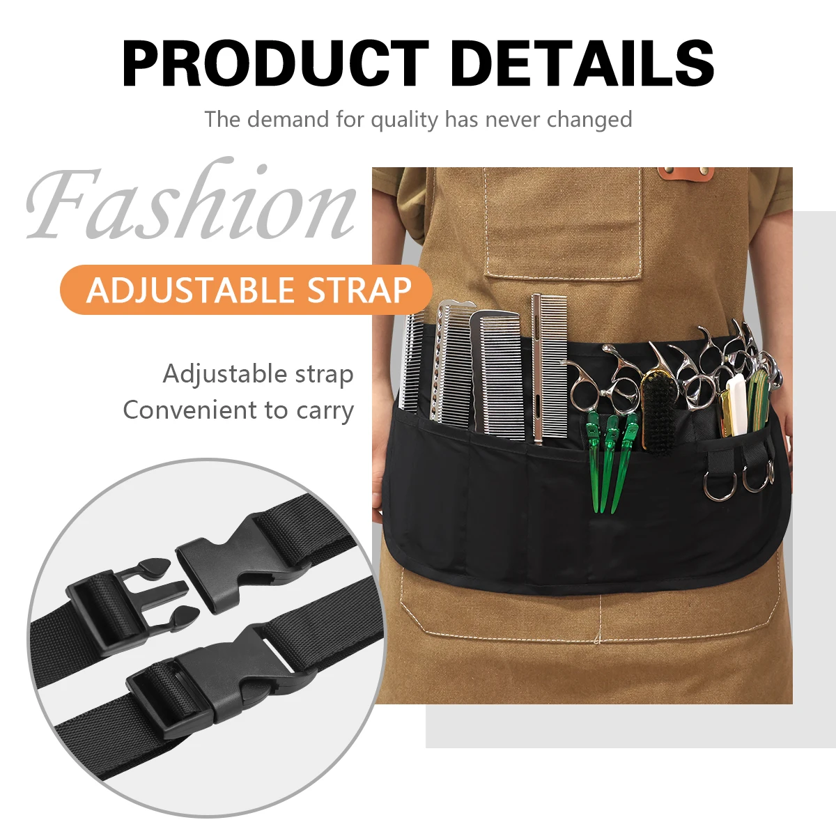 

Barber Half Apron Waterproof Bleach-proof Hair Stylist Waist Bag Hipster Salon Belt Men Hair Cutting Pouch