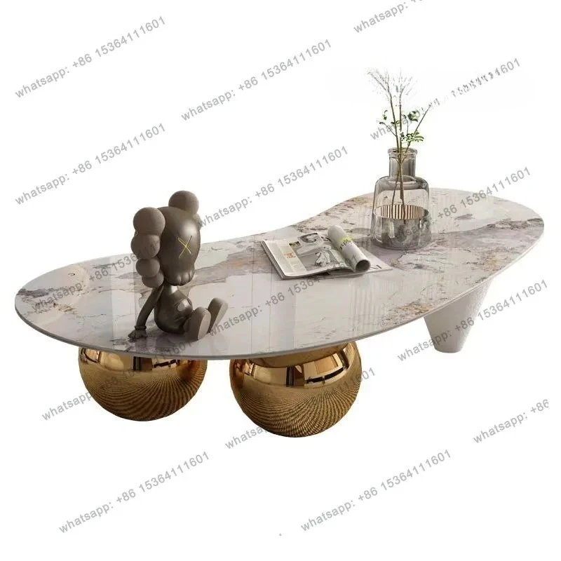 Rock slab coffee table table living room household eggplant special-shaped Pandora curved coffee table