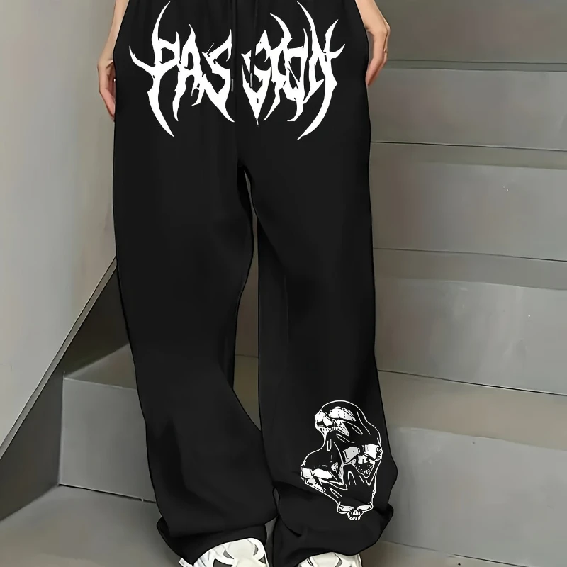 

Осенние готические буквенные принты, американские ретро-тренды, мужские свободные спортивные повседневные брюки, американские повседневные брюки