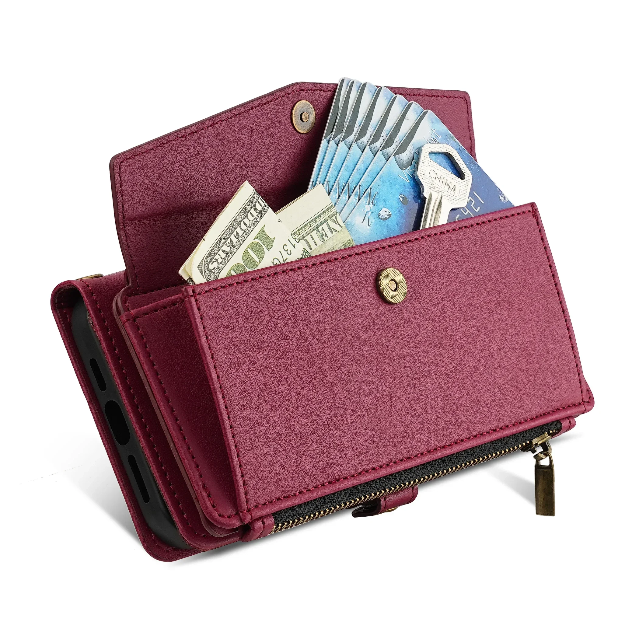 เคสกระเป๋าสตางค์หนังแบบฝาพับสำหรับ iPhone SE SE3 2020 x XS XR 6 6S 7 8 11 12 13 14 15 Pro Max PLUS เคสโทรศัพท์อเนกประสงค์