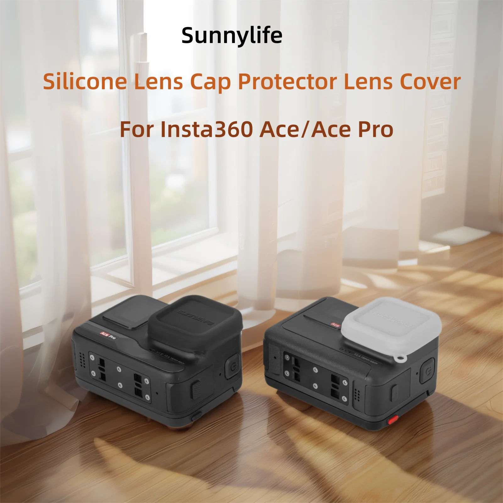 

Sunnylife 1 pc Silicone Lens Cap Protector Lens Cover for Insta360 Ace&Insta360 Ace pro (Black/Grey)