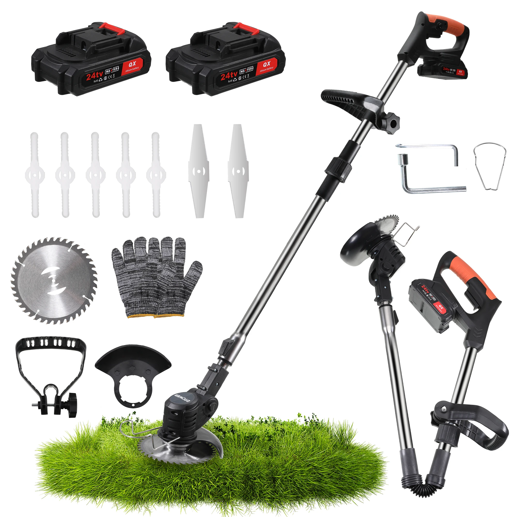 Electric Lawn Mower Cordless Grass Trimmer Electric Lawn Mower 21V 1300mAh Rechargeable Battery Fast Charger Power Garden Tools