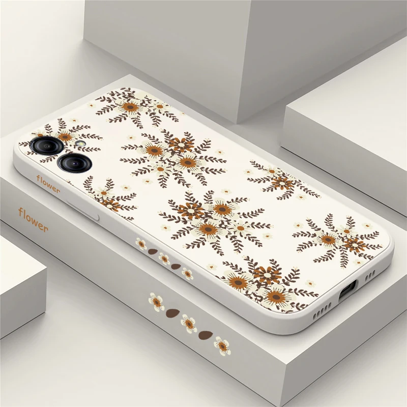 موضة الأزهار قضية الهاتف لسامسونج غالاكسي A51 A71 A05 A05S A06 A07 A60 A50 A30 A50 A31 A11 سيليكون ماتي لينة غطاء من البولي يوريثان الحراري