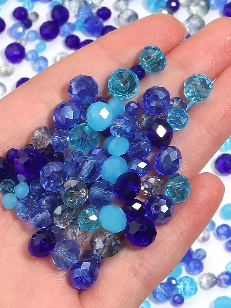 Blauwe veelkleurige rondelle Oostenrijk gefacetteerde kristallen glazen kralen losse spacer ronde kralen voor sieraden maken zomerstijl groothandel - afbeelding 2