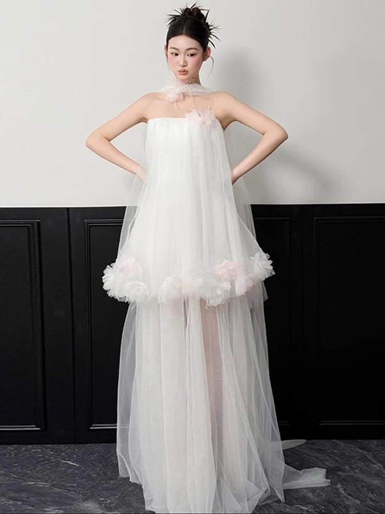 

Wedding Dr Set Sweet Sle White Bridal Gown with Strap Wedding Morning Robe Dry Lightweight for Engagement Ceremony