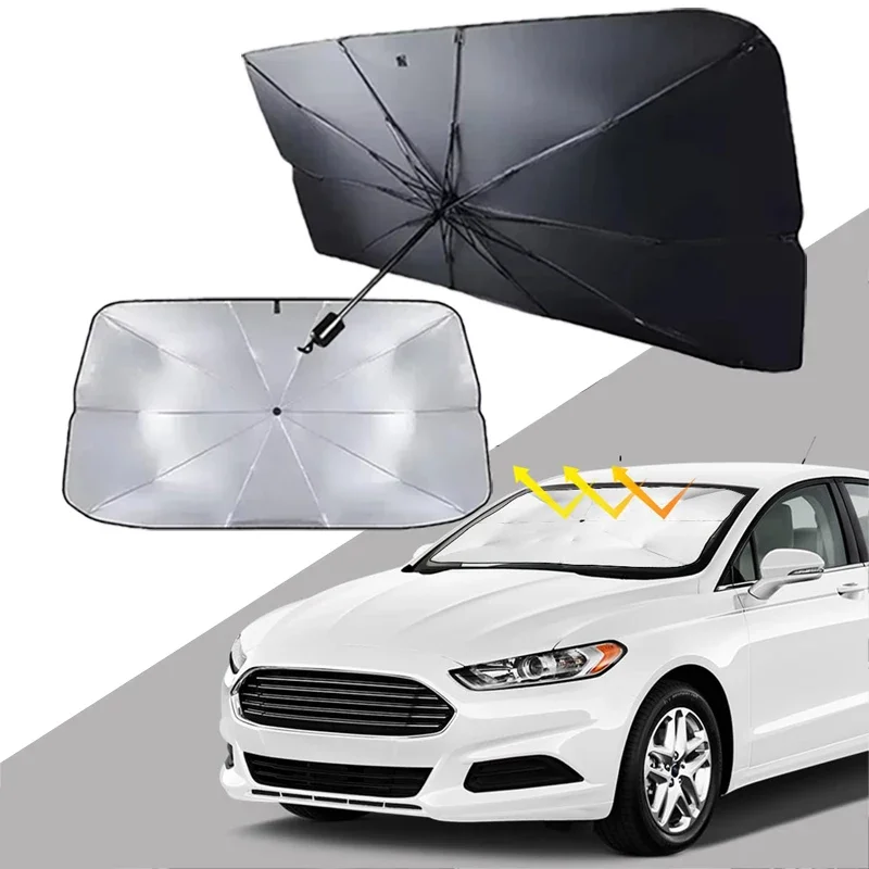 Car Sunshade Front Windshield Sunshade Car Interior Summer Sunshade Retractable Multifunctional Sun Protection Accessories