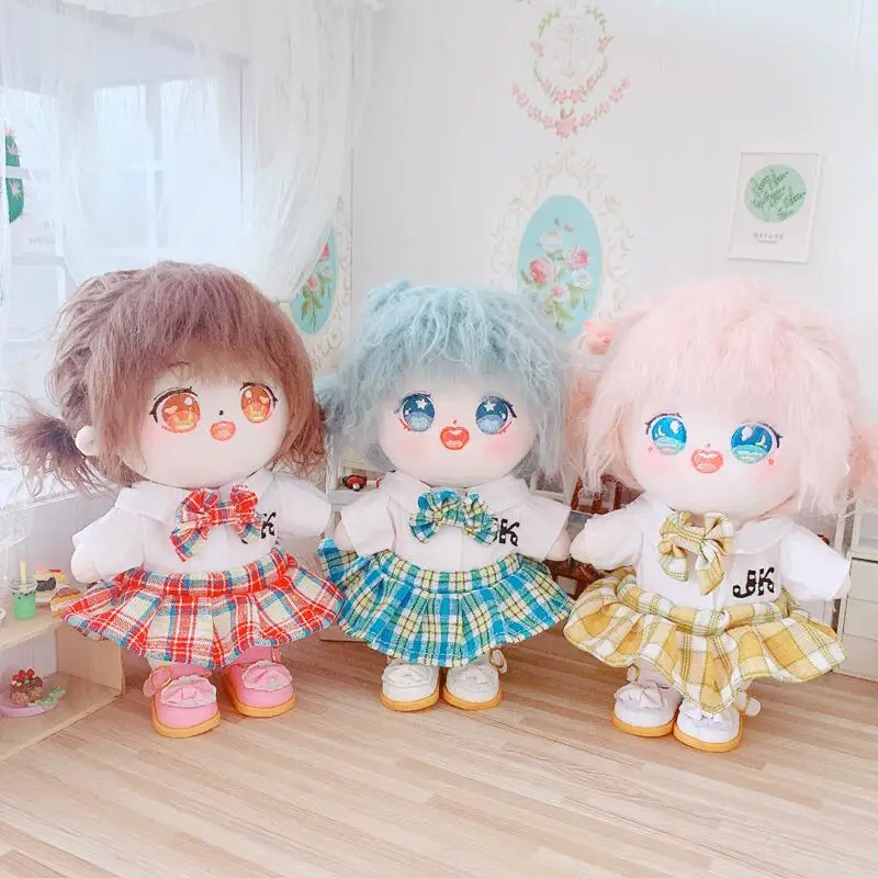 

JK Uniform 20CM Doll Clothes Unior High School JK Uniform Skirt Cute Plush Dolls Accessories EXO idol Dolls Gift DIY Toy