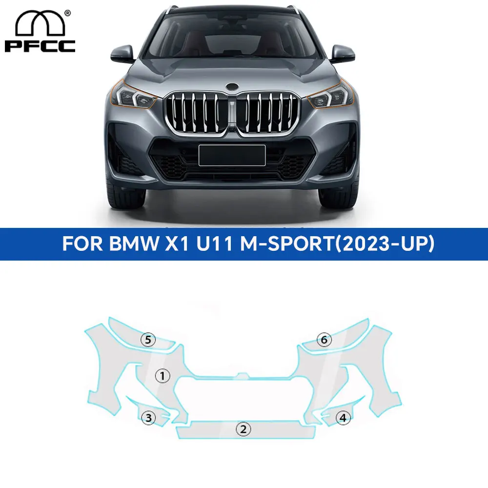 

For BMW X1 U11 M Sport 2023 Pre Cut Car Paint Protection Film Clear Kit Accessories PPF Transparent Body TPU Original Car Film