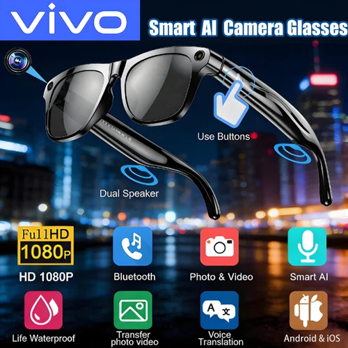 VIVO cambio de Color AI gafas inteligentes Chat GPT 100MP cámara Bluetooth llamada asistente de voz Control gafas inteligentes 2026 nuevo