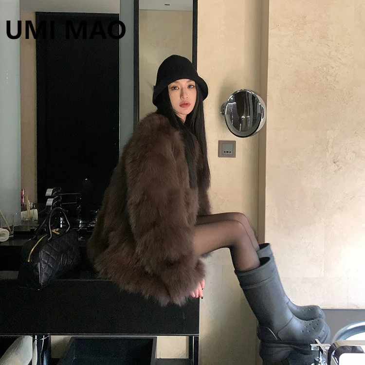 

UMI MAO Fox Fur Real Fur Integrated Women's Fur Coat New Haining Source Factory Slimming Medium Long Style Jackets