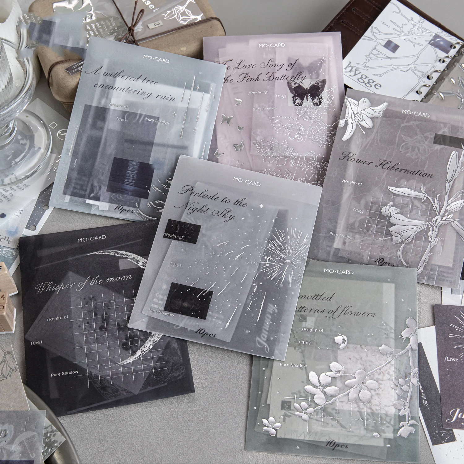 

The Realm of Plain Shadow Series Vintage Pattern Landscape Relief Memo Pad Creative DIY Journal Material Collage Stationery