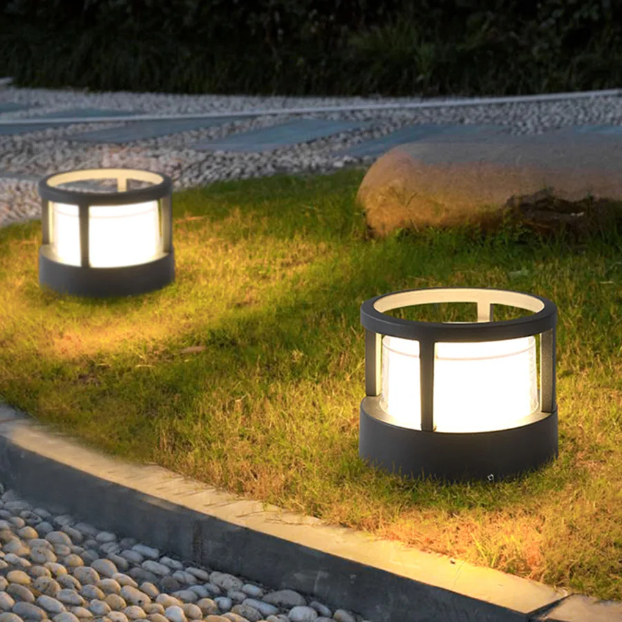 

Modern Outdoor Pathway Post Lawn Lamp Garden Patio Landscape Pillar Light Waterproof Villa Park Square Courtyard Bollard Light