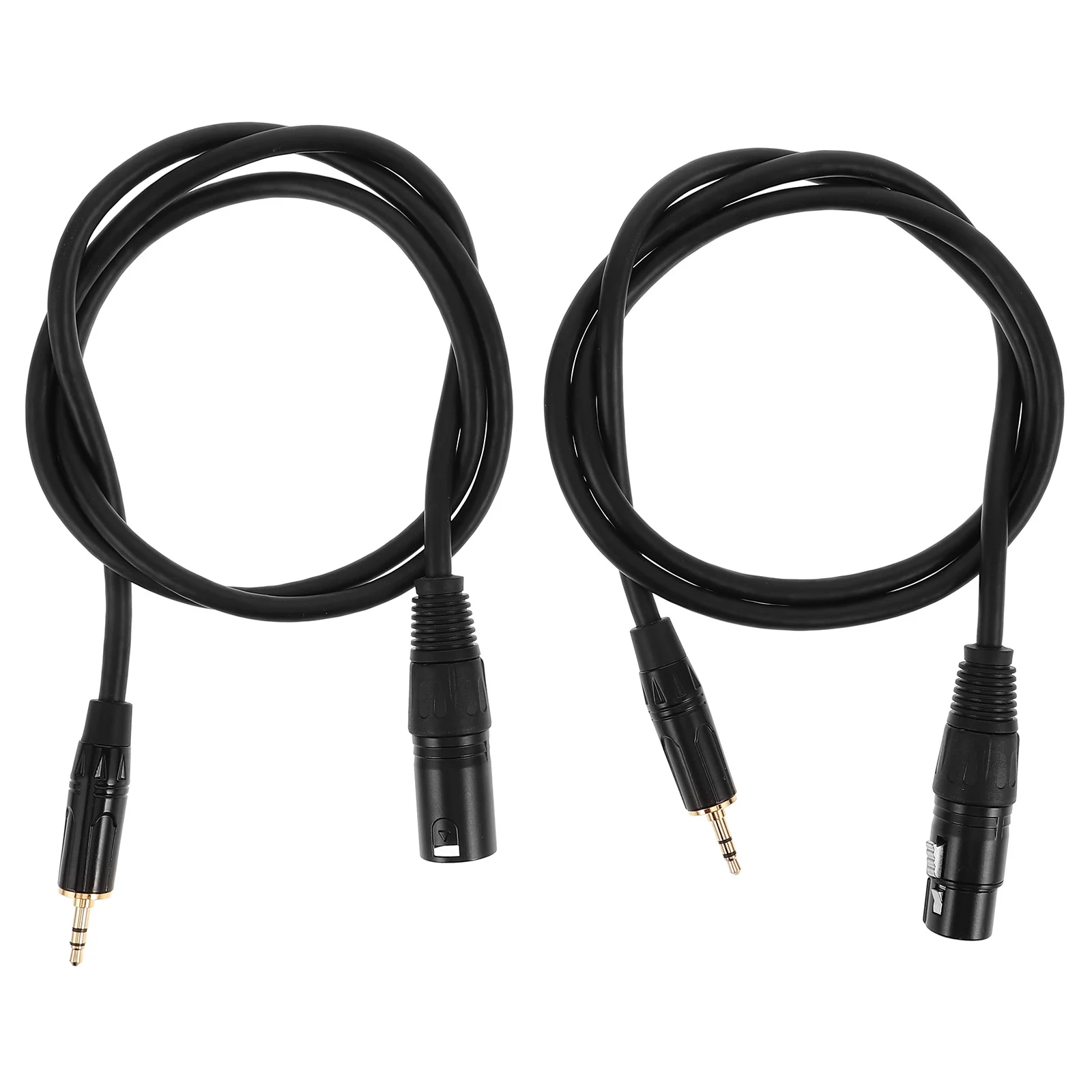 

2pcs Trs To Xlr 3-Pin Audio 3.5Mm Copper Mic Cable Durable Flexible Right Angle Splitter Headphone Extension Cable For Studio