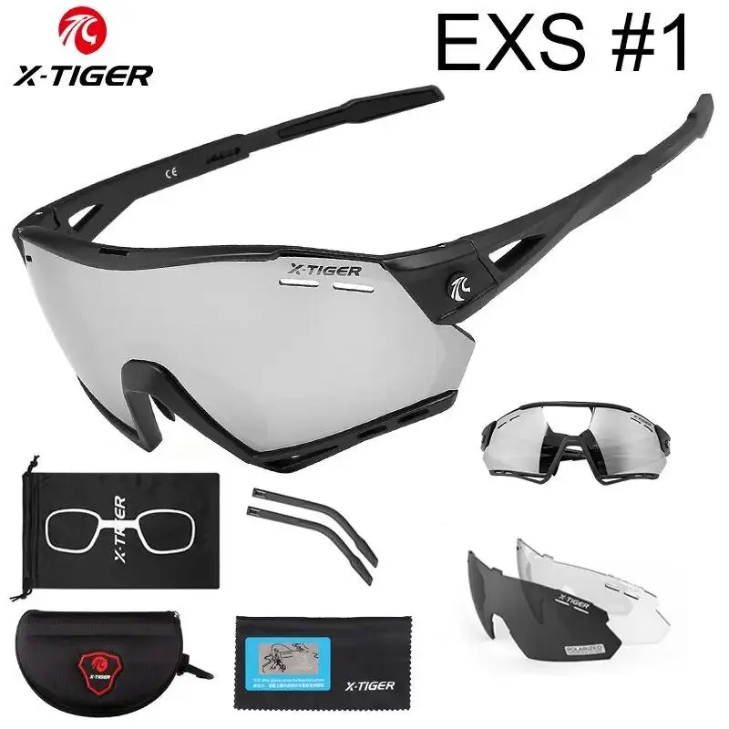 X-TIGER Photochromic Sports Sunglasses Bike Cycling Glasses Polarized UV400 Riding Driving Baseball Running Fishing Eyewear