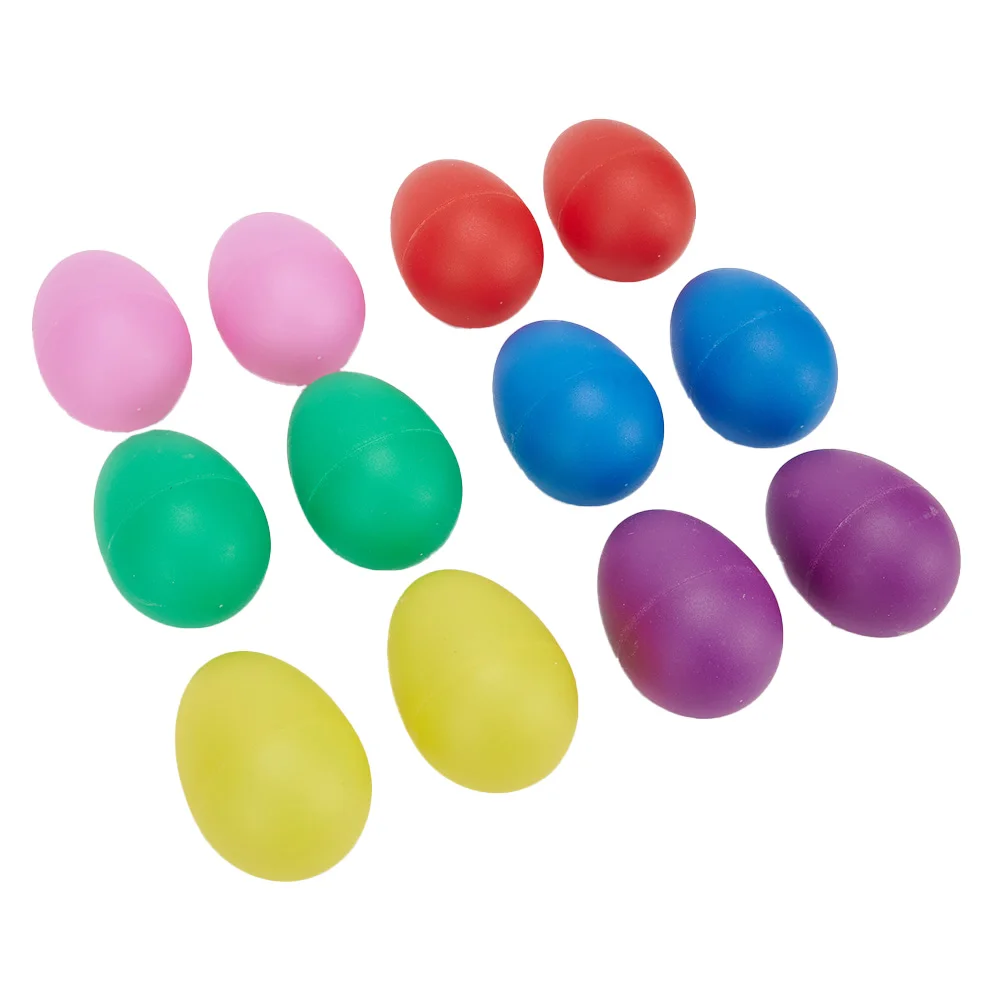 Egg Shakers Maracas Plastic Rattle Easter Sound Egg 12 Pcs Musical Instrument Musical Toys Colorful High Quality