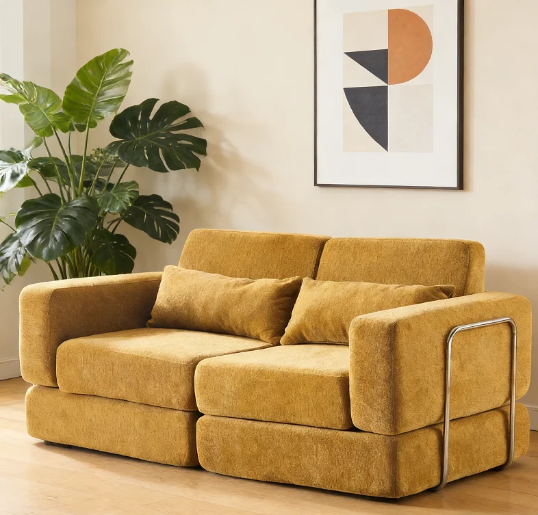 Top Rated Space Saving Sofa Durable Modular Sofa Skin Friendly Fabric Apartment Sofa Small Space Living Room